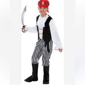 SMIFFY’S Size 10-12 Black & White Striped Pants Black Vest White Shirt C…